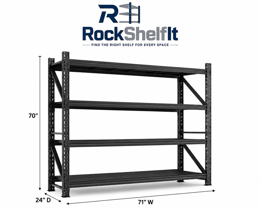 Heavy Duty Garage Shelving 5000LBS, All Metal Storage Rack 4 Tier Adjustable Industrial Shelving Unit, Expandable Garage Storage Rack for Warehouse Basement Shop