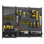 Heavy-duty metal pegboard wall organizer with hooks
