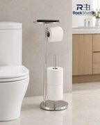 Freestanding Toilet Paper Holder with Storage Shelf
