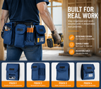 Detachable Tool Belt with 4 Removable Pouches – Heavy Duty Work Belt Organizer for Construction, DIY & Workshop