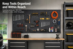 Heavy-duty pegboard hook and panel detail