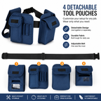 Roll-Up Tool Bag Organizer with Detachable Pouches – Green