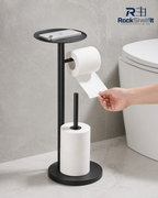 Freestanding Toilet Paper Holder with Storage Shelf
