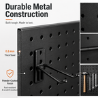 Heavy Duty Metal Pegboard Wall Organizer with Hooks – Garage Tool Storage Panel for Workshop, Workbench & Home Organization
