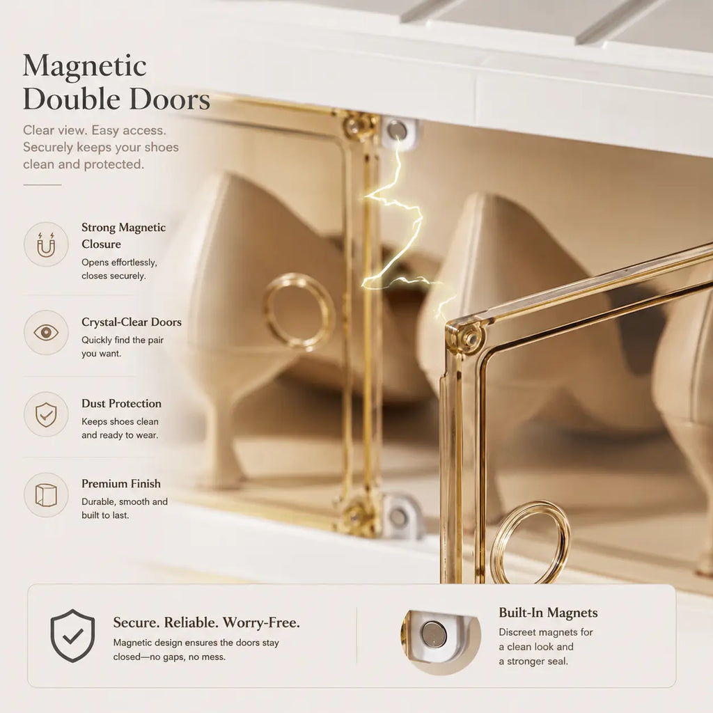 Foldable shoe cabinet for entryway organization