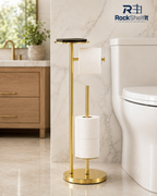 Freestanding Toilet Paper Holder with Storage Shelf