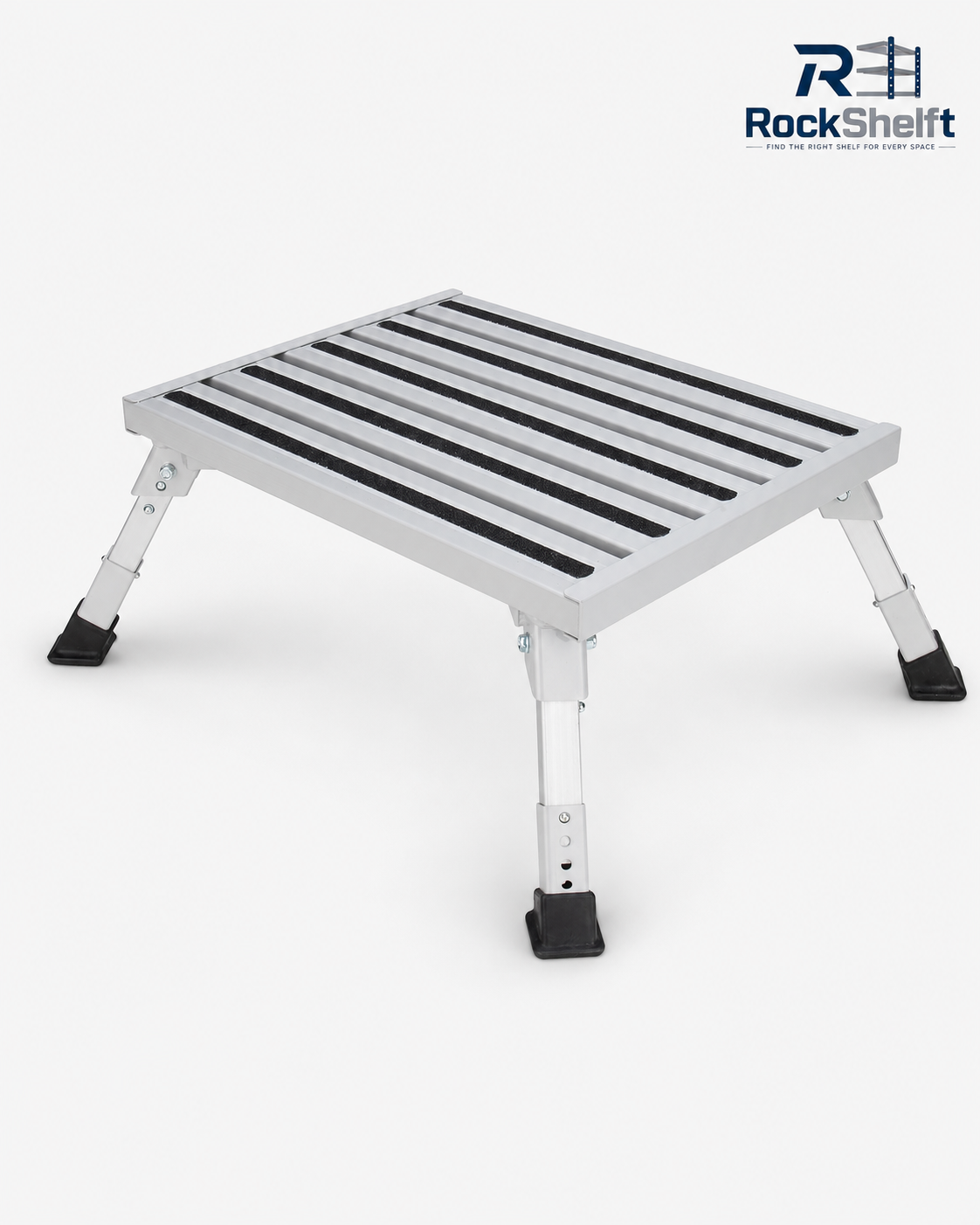 Designer Aluminum Folding One-Step Stool – Self-Standing, Compact