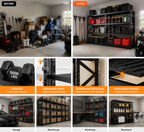 Heavy Duty Garage Shelving 5000LBS, All Metal Storage Rack 4 Tier Adjustable Industrial Shelving Unit, Expandable Garage Storage Rack for Warehouse Basement Shop