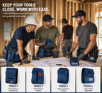 Detachable Tool Belt with 4 Removable Pouches – Heavy Duty Work Belt Organizer for Construction, DIY & Workshop