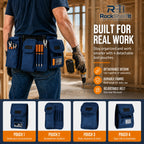 Heavy-duty detachable tool pouch and belt organizer