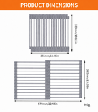 Expandable roll-up dish drying rack dimensions from 13.98 to 22.44 inches