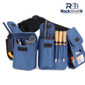 Green detachable tool belt with four removable pouches