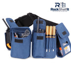 Green detachable tool belt with four removable pouches